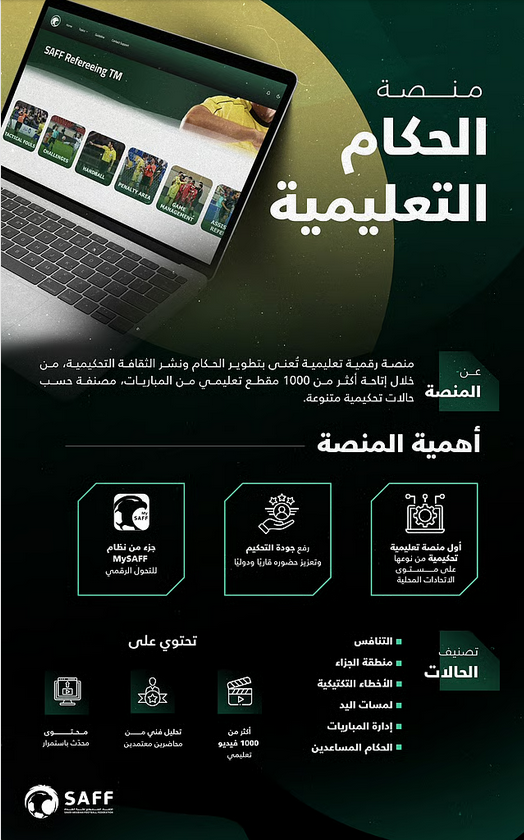 2-7 الاتحاد السعودي لكرة القدم يطلق "منصة الحكام التعليمية" بأكثر من 1000 فيديو